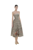 Montsand printed jungle dress, elegant gown with vibrant jungle print, flowy fabric, and stylish design perfect for summer wear.