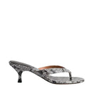 Kolane Annie Sandal 45 in grey python embossed leather, stylish open-toe sandal with ankle strap and subtle heel detail.