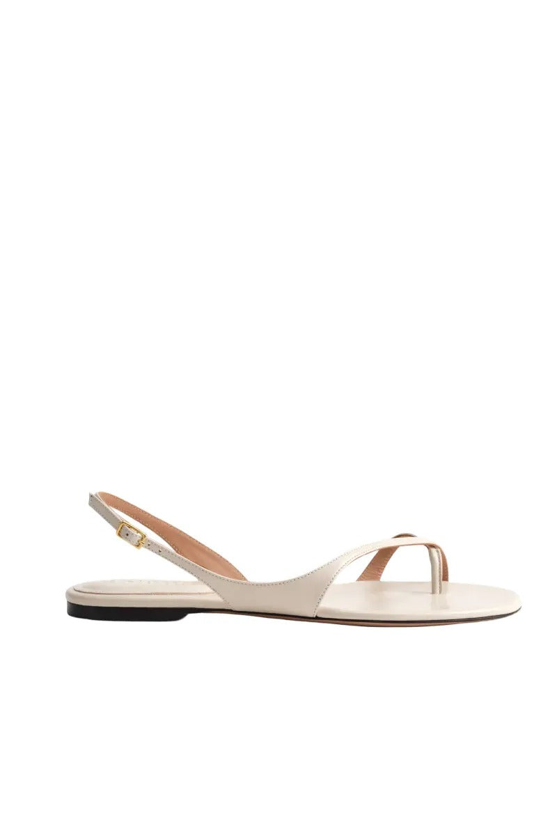 Kolane Esme Ivory Sandals with open toe design and ankle strap, stylish footwear for casual or dressy occasions.