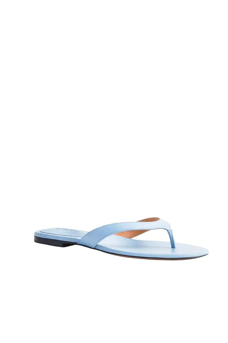 Kolane Rio Sandal in powder blue with open toe design, featuring sleek straps and cushioned sole for casual summer wear.