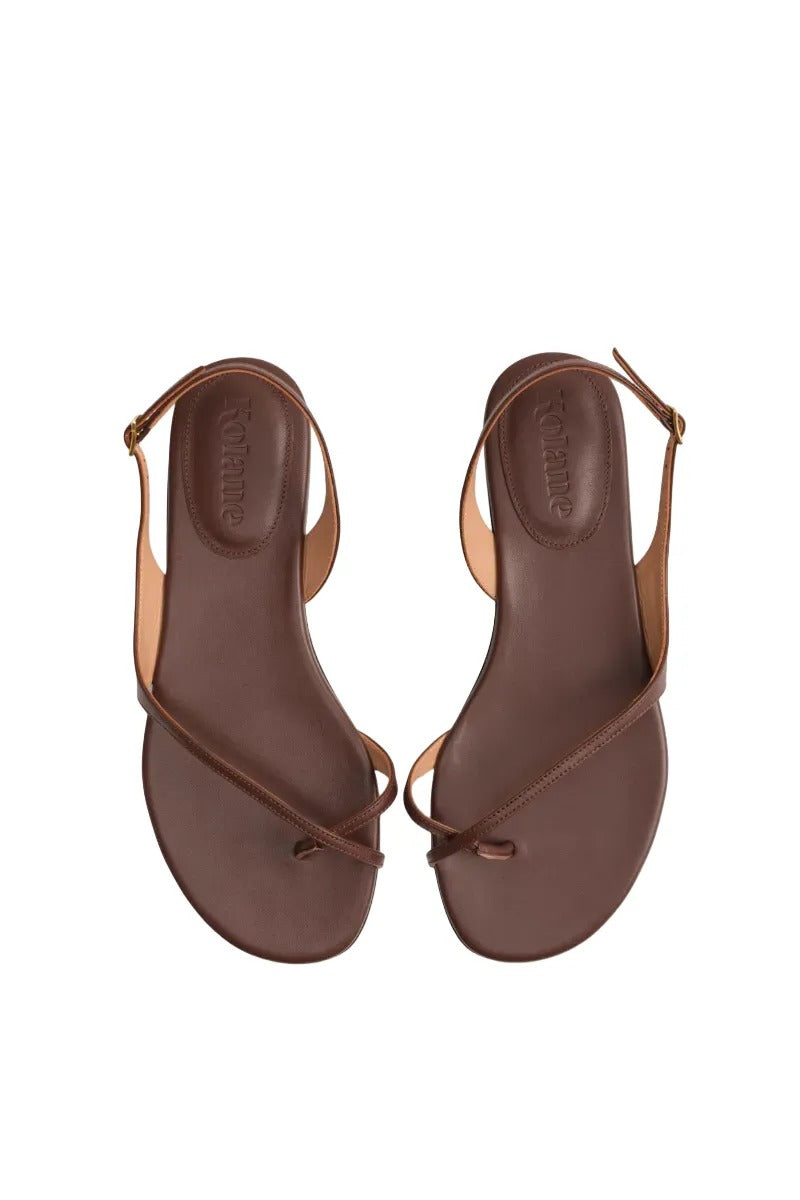 Kolane Esme sandal in tobacco color featuring a stylish open-toe design and comfortable strap details.