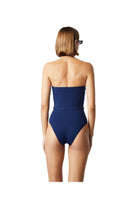 Blue KIÓHNE Kaia swimsuit in night blue, featuring a sleek design and supportive fit, perfect for beach or poolwear.