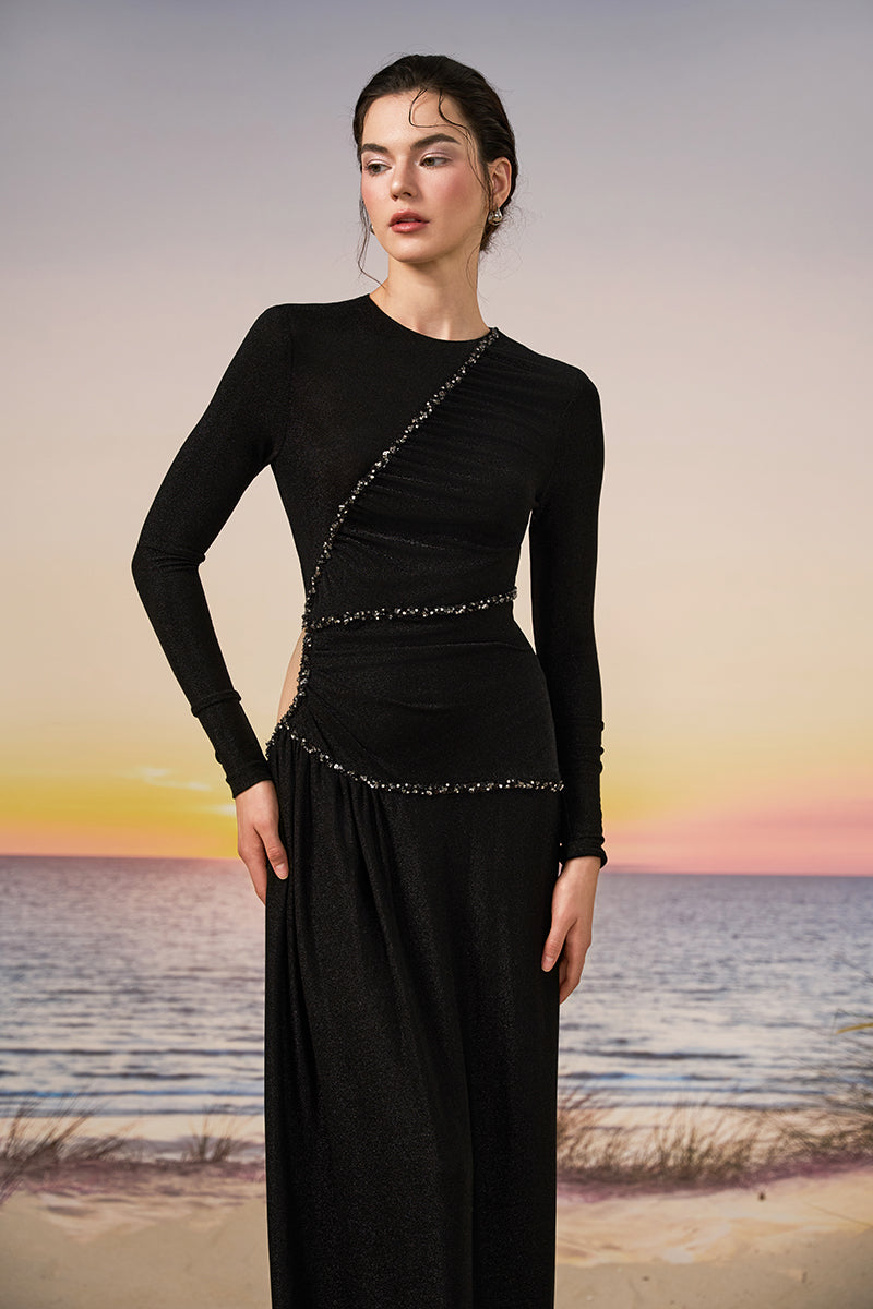 RAYA GLITTER JERSEY DRESS IN BLACK | CULT MIA | 21Six RAYA GLITTER JERSEY DRESS IN BLACK | CULT MIA | 21Six