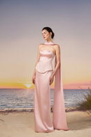 Light pink LUZ Silk Taffeta gown by 21Six, elegant formal dress with flowing fabric and detailed design.