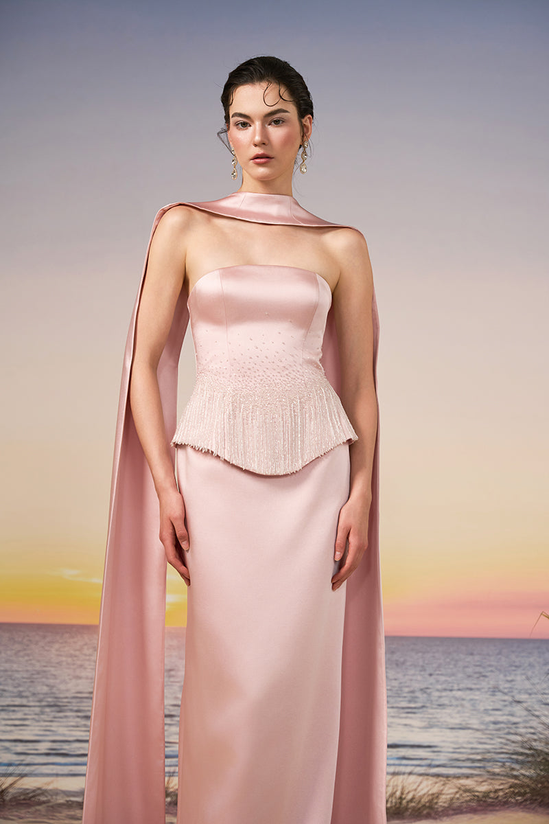 LUZ SILK TAFFETA DRESS IN LIGHT PINK LUZ SILK TAFFETA DRESS IN LIGHT PINK