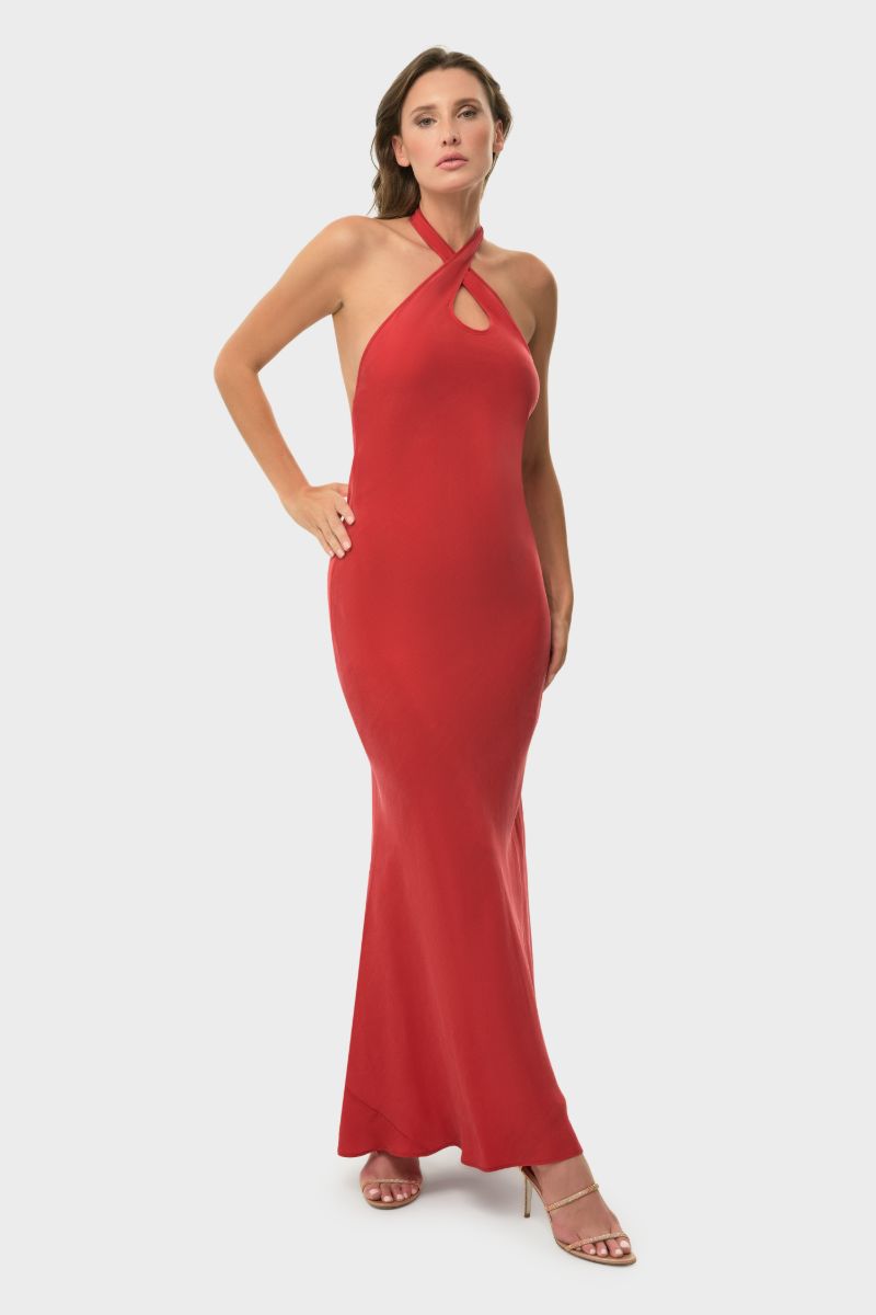 CILLA SLIP DRESS IN ROUGE - CULT MIA