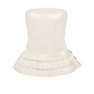 Creamy white Dranka corset top by PODYH, featuring a fitted design and lace-up front, displayed on a neutral background.