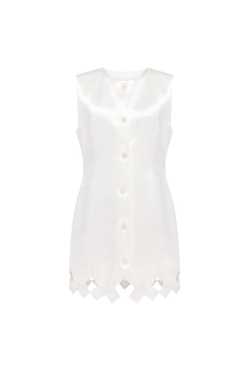 Podyh Tympan vest in eggshell color, lightweight sleeveless vest with a smooth fabric finish, displayed on a plain background.