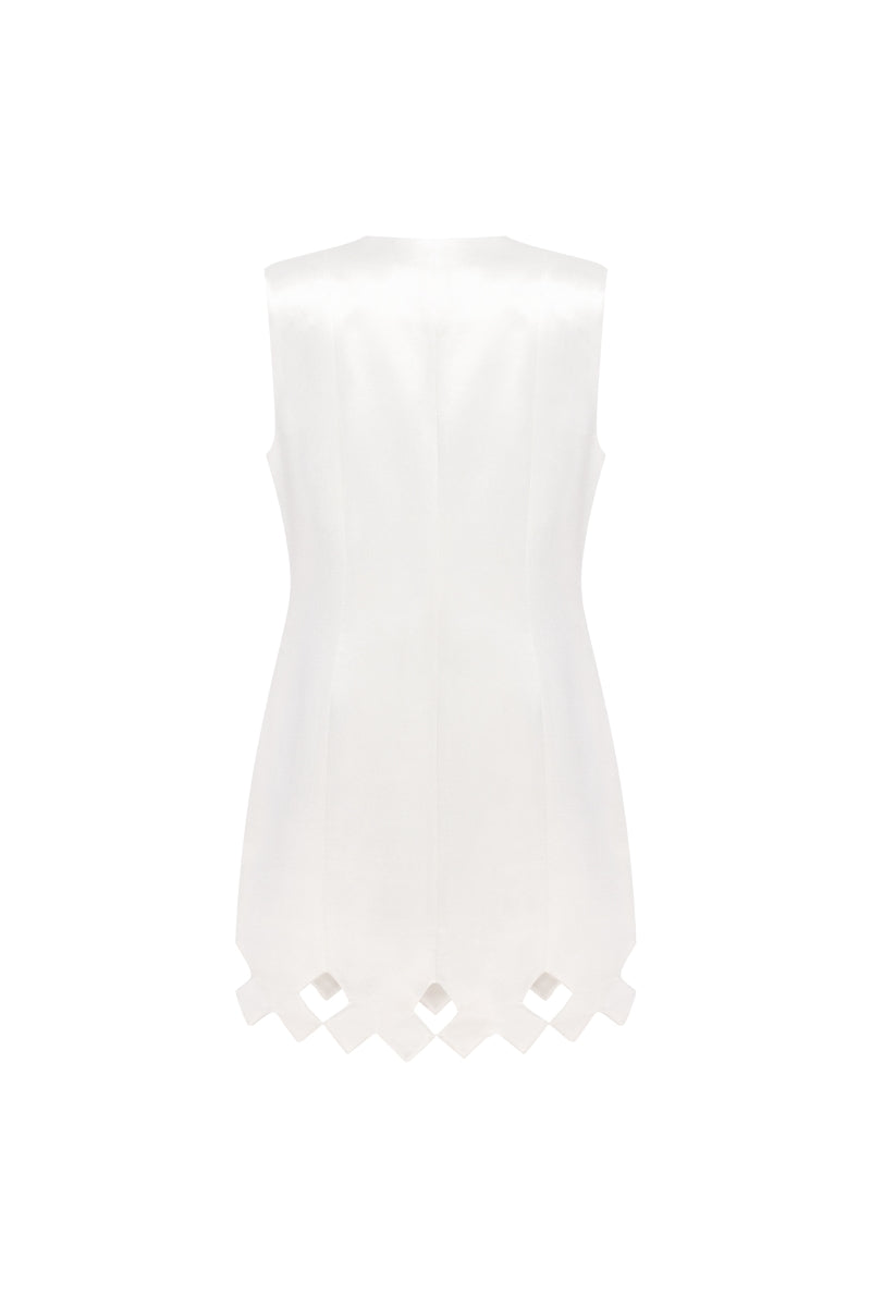 Podyh Tympan vest in eggshell color, lightweight sleeveless vest with a clean, minimalist design, shown on a white background.
