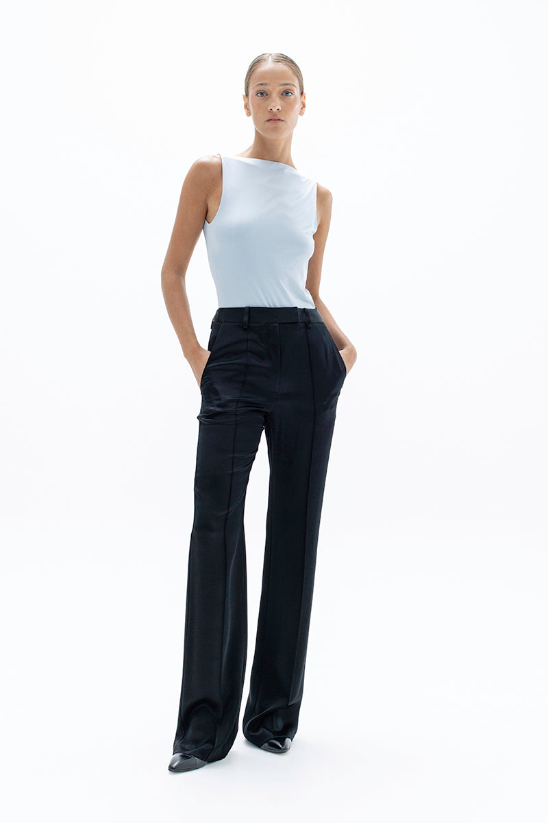 OPEN BACK BODYSUIT IN PEARL BLUE - CULT MIA