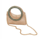 Silvia Gnecchi LA LUNA Gold shoulder bag with sleek design, featuring a smooth leather finish and gold-tone hardware.