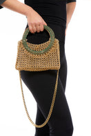 Silvia Gnecchi LA LUNA Gold Shoulder Bag with sleek design and gold-tone finish, displayed on a neutral background
