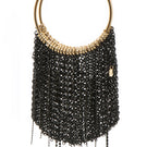 Silvia Gnecchi LE FLUFF FLUFF black top handle bag with soft, plush texture and elegant design.