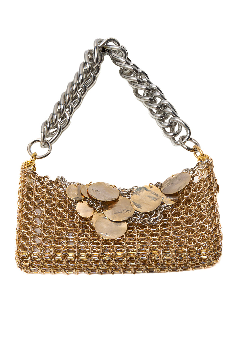 Silvia Gnecchi Miranda clutch bag in sleek design, featuring a compact shape and elegant finish, perfect for evening accessories.