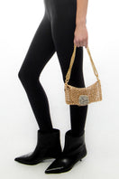 Silvia Gnecchi Camelina gold shoulder bag with sleek design and adjustable strap, perfect for stylish everyday use.