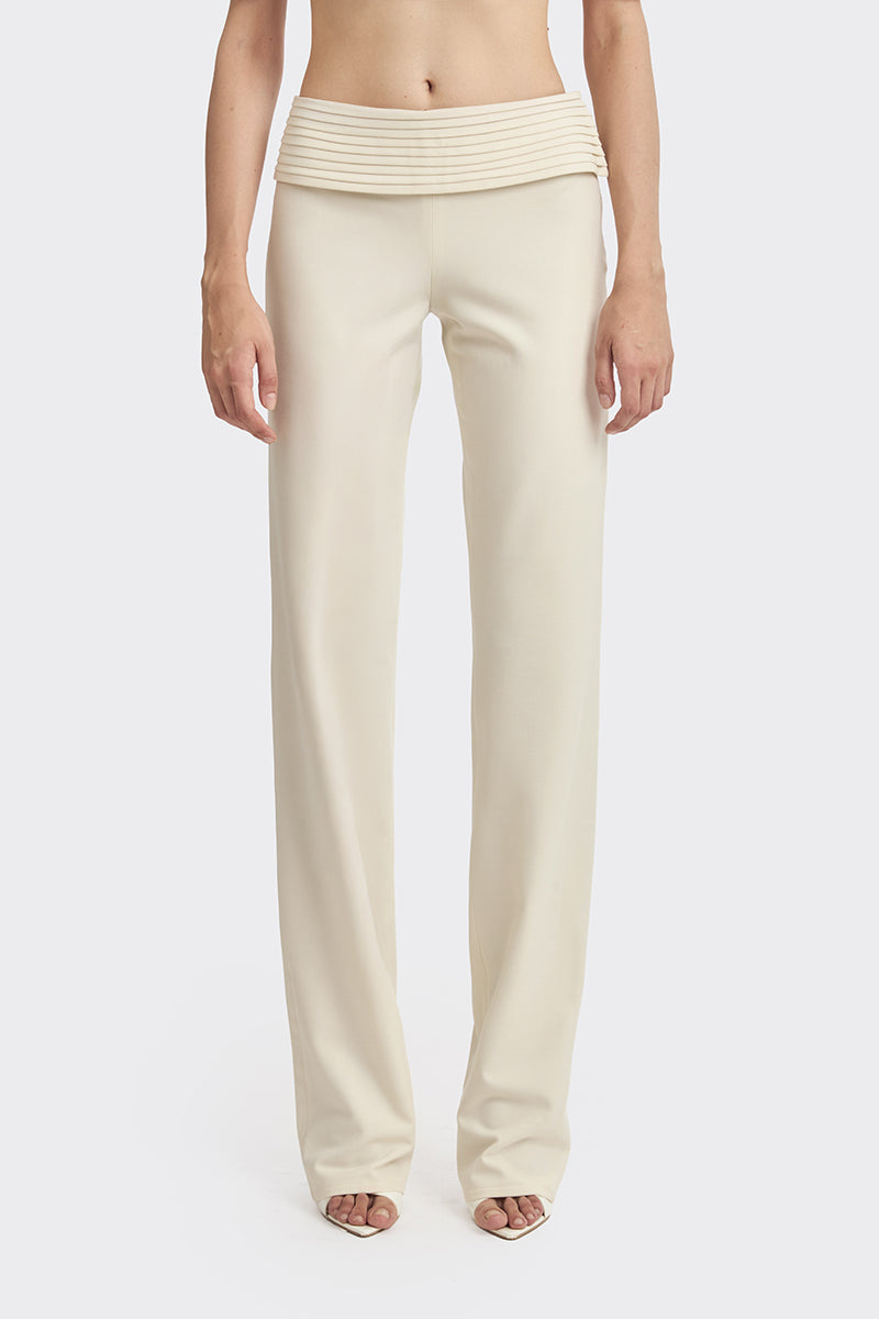 Off-white KAIA pants by Stolen Stores, featuring a stylish, relaxed fit in Ivory white, perfect for casual and chic looks.
