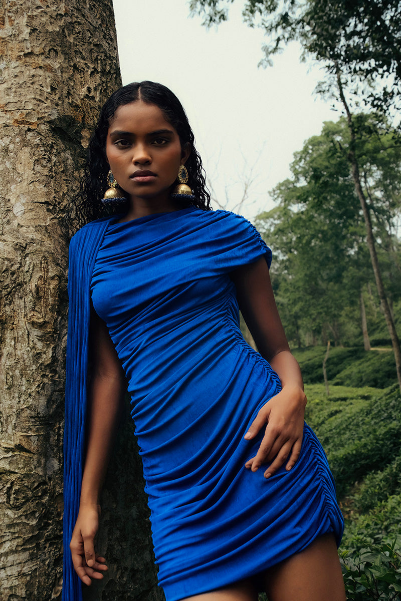KALICEA MINI DRESS IN BLUE - CULT MIA