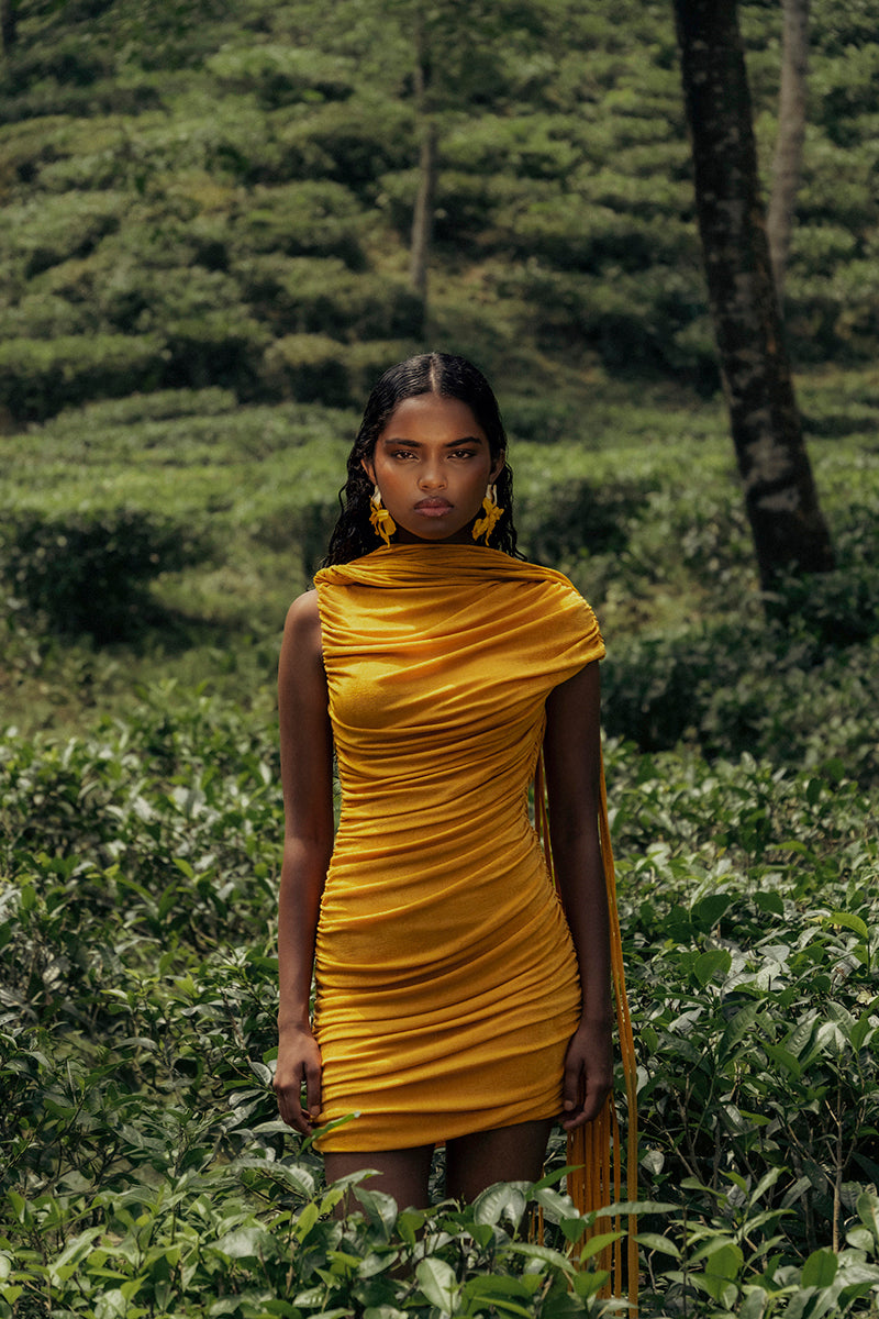 KALICEA MINI DRESS IN YELLOW - CULT MIA