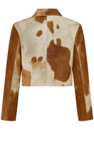 ZUT KANAO leather jacket in toffee cowhide with classic collar and front zipper, stylish and durable men's jacket.