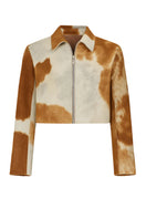 ZUT KANAO jacket in toffee cowhide leather, stylish men's jacket with a sleek design and natural leather texture.