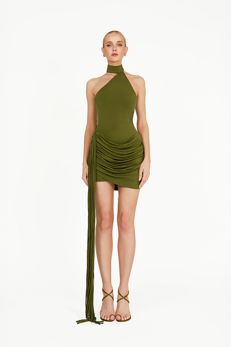 Khanum's KARELLE MINI DRESS IN KHAKI | Cult Mia Khanum's KARELLE MINI DRESS IN KHAKI | Cult Mia