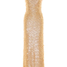 Nana Gotti Karya midi dress featuring a flowy silhouette and elegant design, displayed on a hanger against a neutral background.
