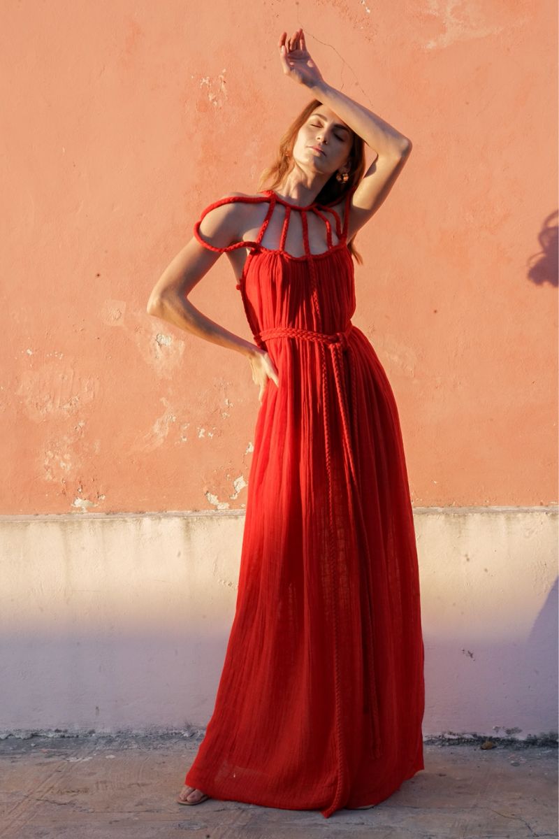 SEVERYNA DRESS IN CHERRY - CULT MIA