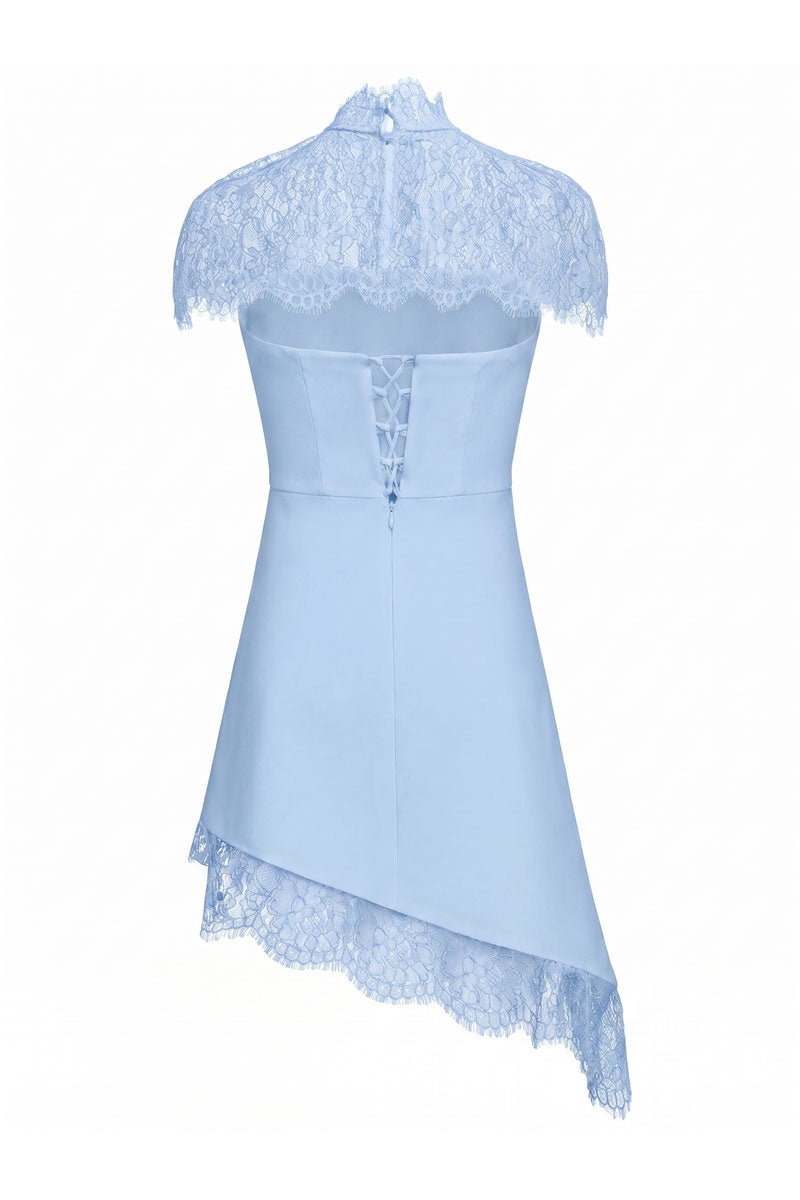 Sky blue mini dress by Matters featuring a stylish, fitted design and short sleeves, perfect for casual or dressy occasions.