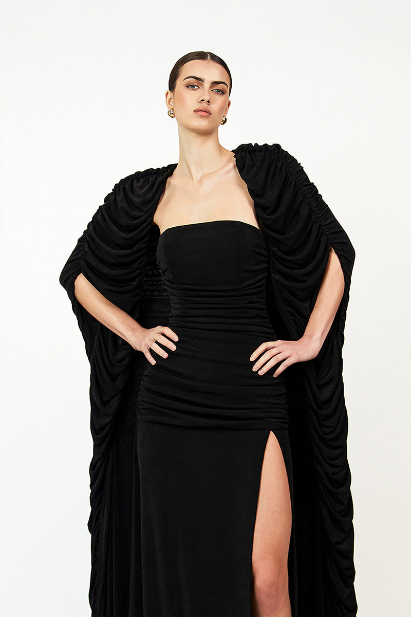 KATHENA CAPE IN BLACK - CULT MIA