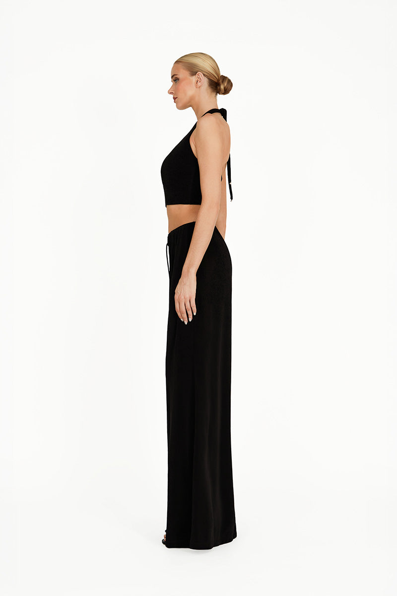 Black Kayla co-ord set by Khanum's featuring a stylish matching top and trousers for versatile casual and chic looks.