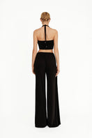 Black Kayla co-ord set by Khanum's featuring a matching top and pants, styled for a chic, coordinated look.