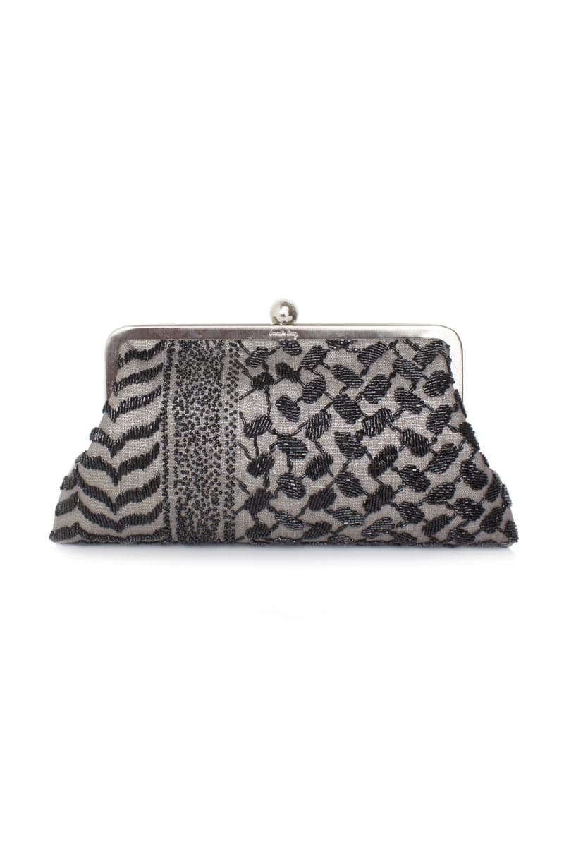 KEFFIEH ANTHRACITE CLASSIC CLUTCH - CULT MIA