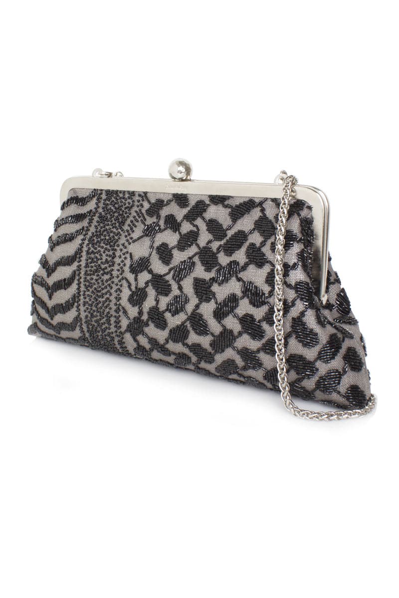 KEFFIEH ANTHRACITE CLASSIC CLUTCH - CULT MIA