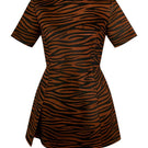 ZUT Kempton mini dress in honey zebra print, featuring a stylish short dress with bold animal pattern and fitted silhouette.