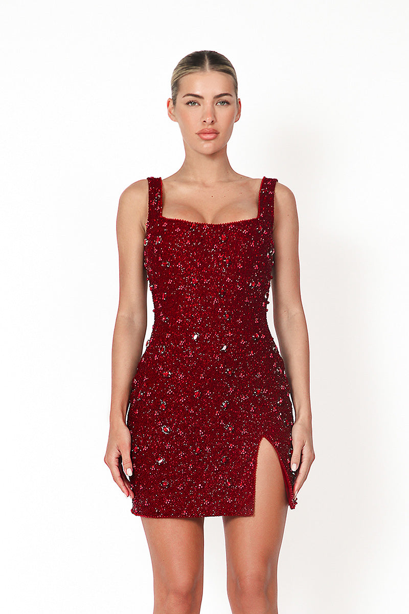 KERRI MINI DRESS IN RED - CULT MIA