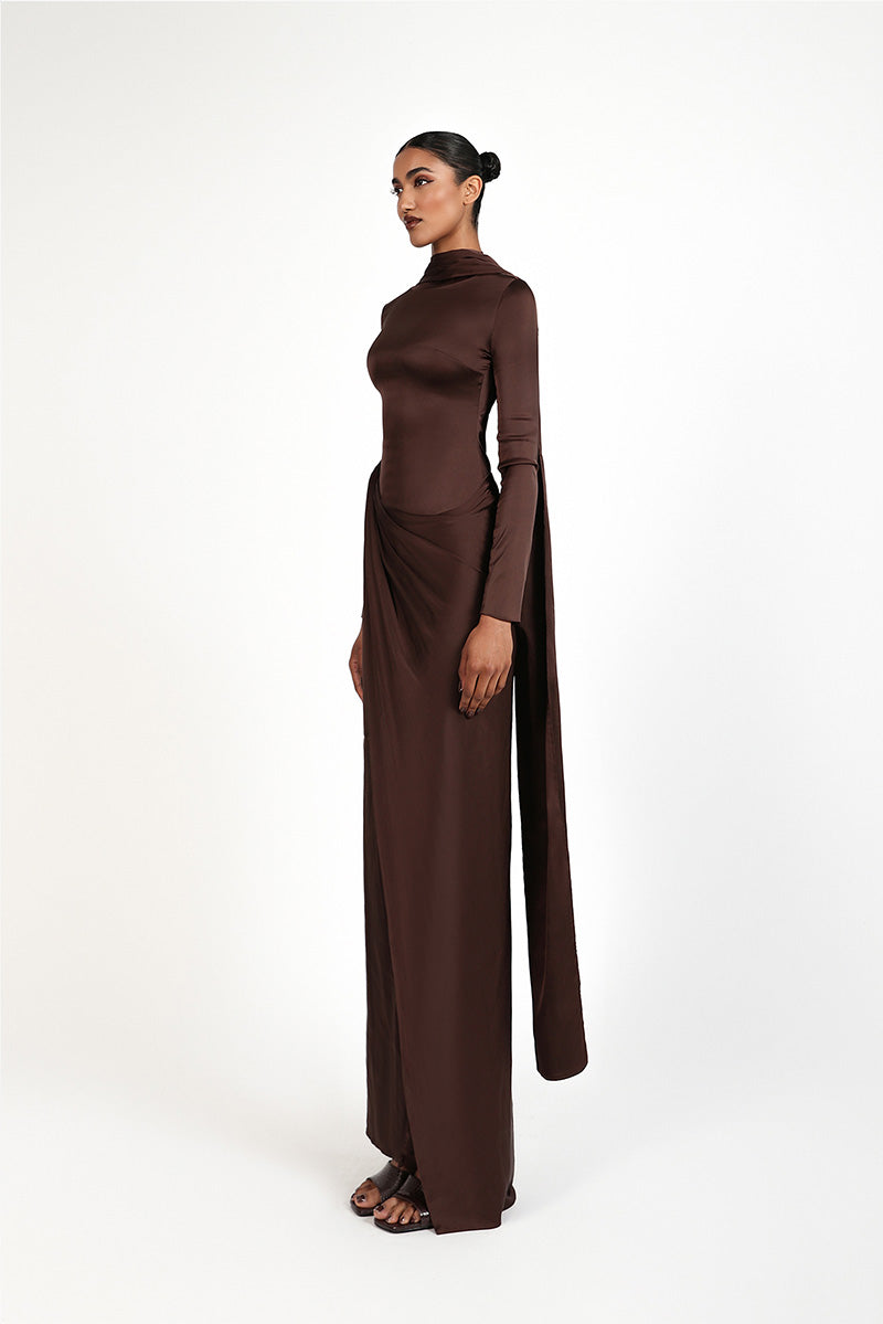 KHODA DRESS IN BROWN - CULT MIA