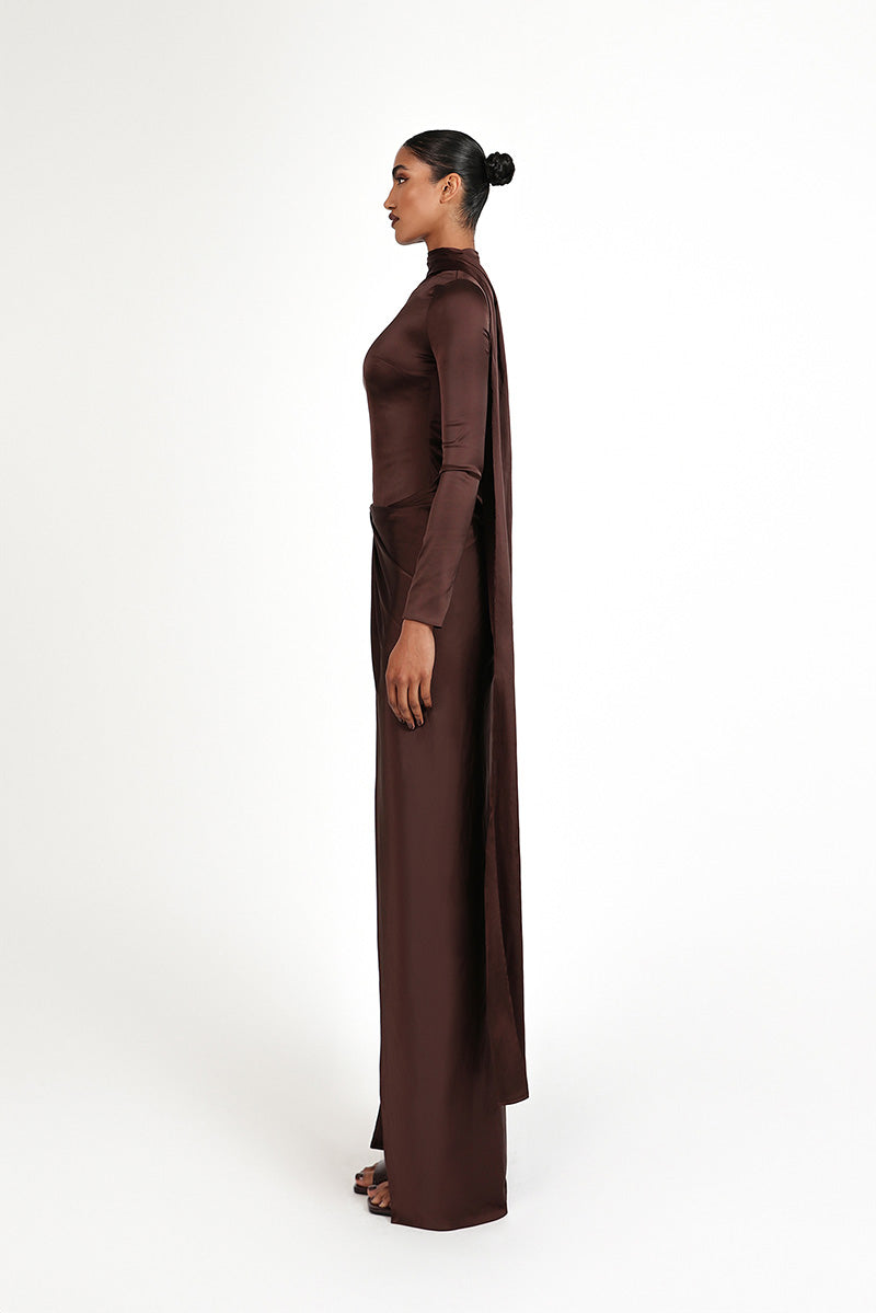 KHODA DRESS IN BROWN - CULT MIA