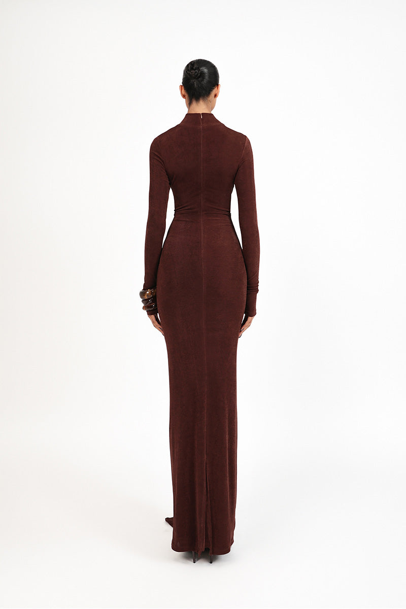 KHRISSY DRESS IN BROWN - CULT MIA