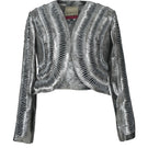 Double A Kiara leather jacket in washed silver, featuring a stylish cropped design and textured leather finish.