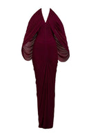 Deme By Gabriella Kimberley aubergine maxi dress featuring a flowing silhouette and elegant design.