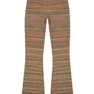 Striped knit flare sweatpants by Bassigue showing a relaxed fit with ribbed cuffs and a stylish striped pattern.