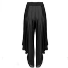 Black YASSMIN SALEH knot pants shown from the front with a stylish knot detail at the waist.