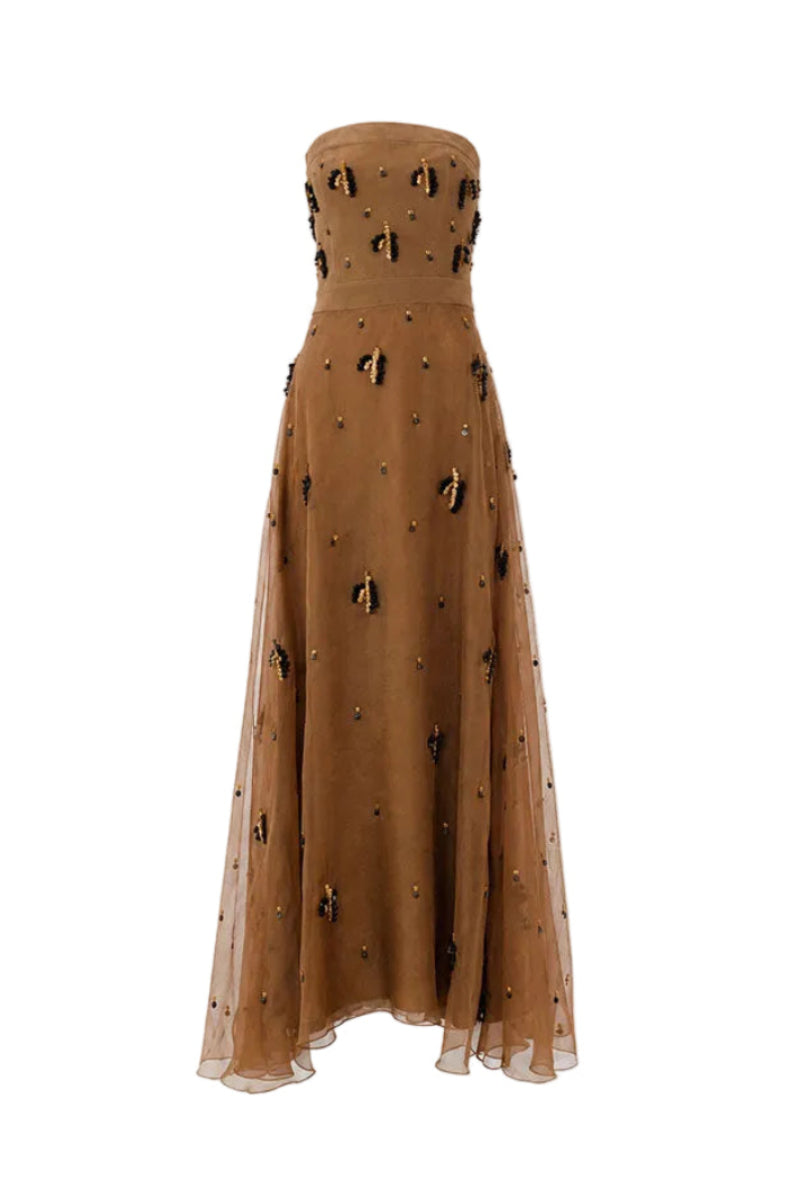 KOSALA EMBELLISHED STRAPLESS DRESS
