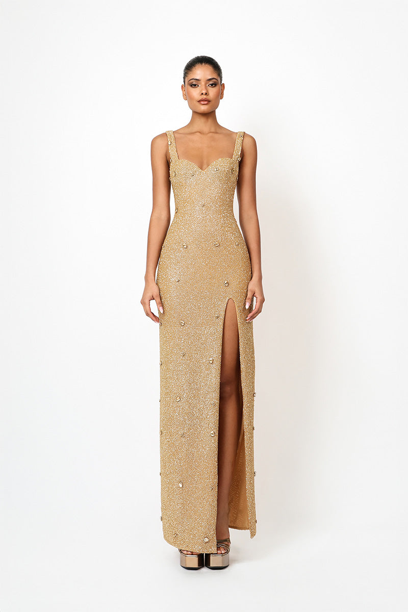 KROON MAXI DRESS IN GOLD - CULT MIA
