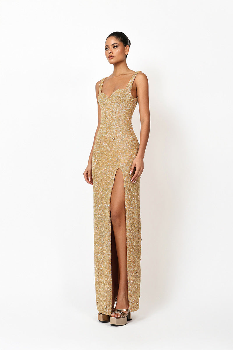KROON MAXI DRESS IN GOLD - CULT MIA
