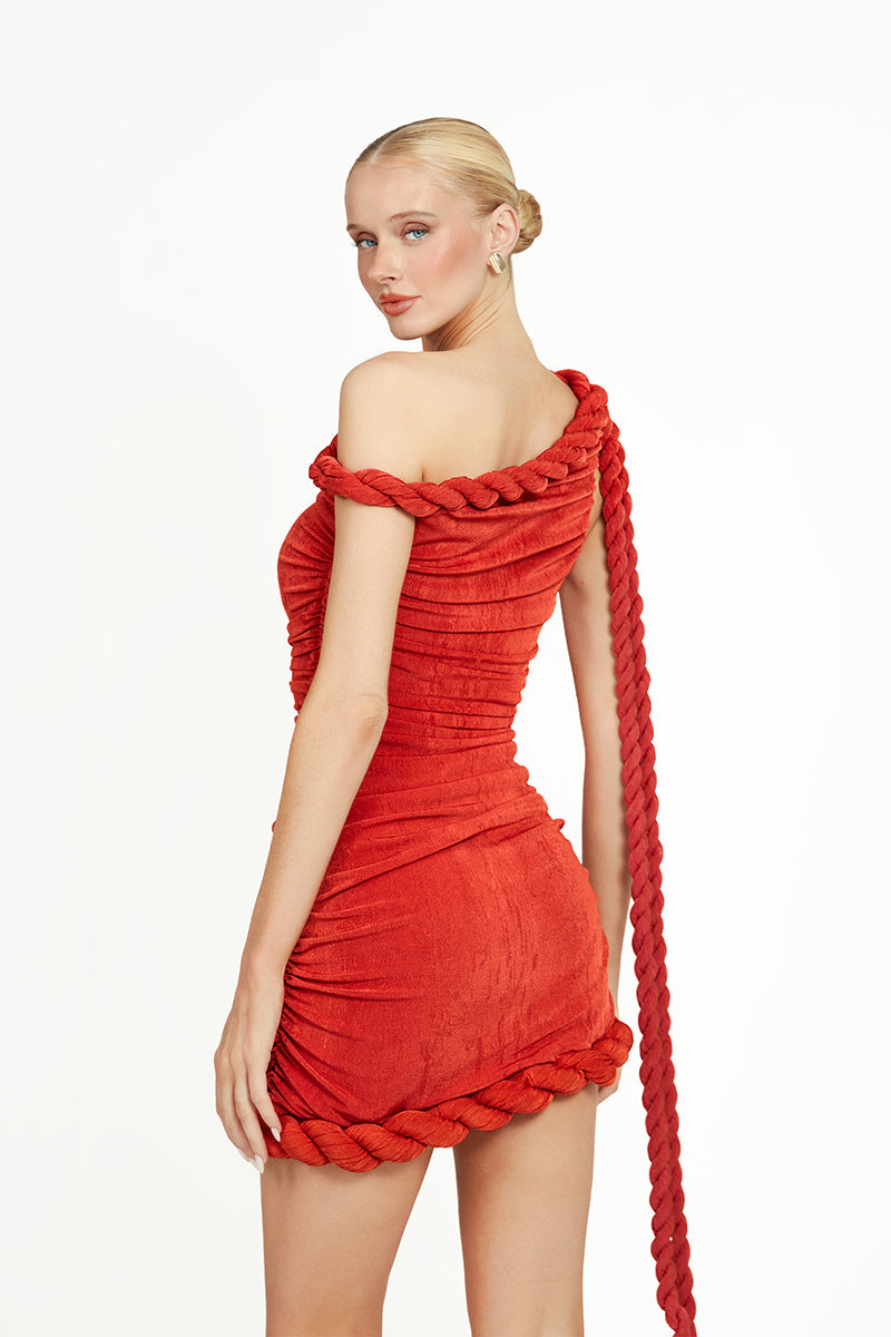 KUMUD MINI DRESS IN ORANGE - CULT MIA