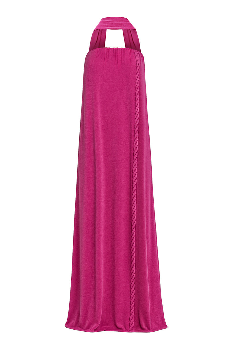 Pink Kushmita maxi dress by Khanum's featuring flowing fabric and elegant design, perfect for casual or semi-formal occasions.