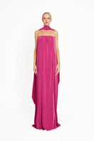 Pink Kushmita maxi dress by Khanum's with flowing fabric and elegant design, suitable for casual or special occasions.