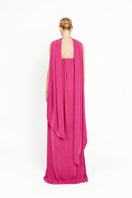 Pink Kushmita maxi dress by Khanum's, featuring flowing fabric and elegant design, perfect for summer or special occasions.