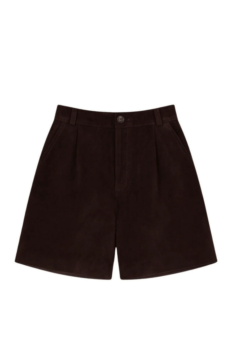 ZUT Kyoto short in chocolate color, casual men's shorts with a relaxed fit, made from lightweight fabric for comfortable wear.